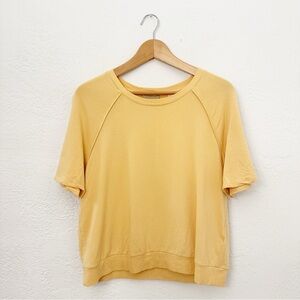 Elie Tahari Ringer Jersey Sweatshirt Top Butter Yellow